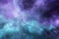 A galaxy with purple and blue hues in space Product Image 1