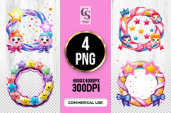 Cute Star Frame Clipart Sublimation PNG Product Image 1