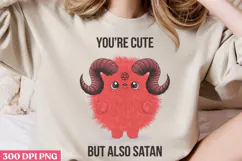 You're Cute But Also Satan PNG, Cute Baphomet Sublimation PN Product Image 2