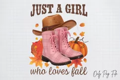 Just a girl who loves fall Sublimation PNG Product Image 1
