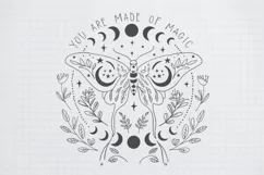 Boho Mystic Moths Sublimation, You Are Made Of Magic-Black Product Image 2