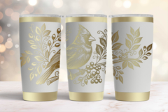 Tumbler laser svg| 20oz Tumbler Christmas Cardinal bird wrap Product Image 2
