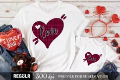 Baffalo Plaid Love PNG For Valentines Day Sublimation Product Image 1