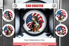 Car Coaster Dog 4th of July Product Image 1