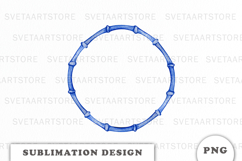 Watercolor Blue Bamboo Frame PNG Product Image 1