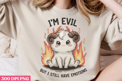 I&#039;m Evil But I Still Have Emotions PNG, Cute Baphomet Sublim Product Image 2