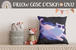 Funny Cat Pillow Case, Cosmic Pillow Design, Cat PNG Product Image 1