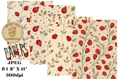 Lady Bugs, Paper, Shabby Chic, Papers, Junk Journal Product Image 1