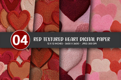 Red Textured Heart Digital Paper Product Image 1
