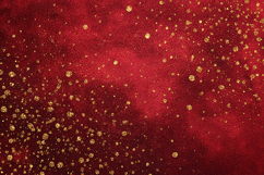 A vibrant red background with gold glitter sparkles Product Image 1