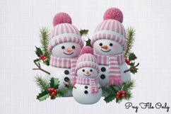 Pink Snowman Clipart Bundle PNG Product Image 2