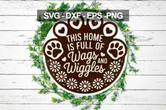 This Home Is Full of Wags and Wiggles Door Hanger SVG Product Image 1