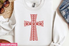 Red heart cross PNG, God Is Love Clipart PNG Product Image 2