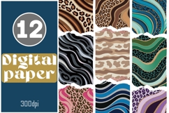 Animal Print Glitter Digital Paper Product Image 1