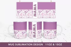 Mother's Day Floral Mug Wrap, Mug Sublimation png Product Image 1