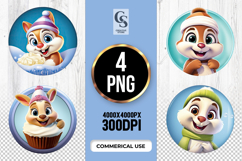 Cute Winter Bunny Cupcake Clipart Sublimation PNG Product Image 1