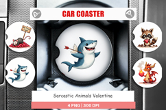 Cynical Critters Valentine Car Coaster Product Image 1