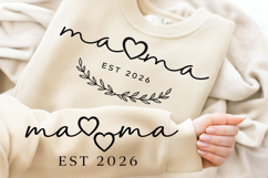 Mama Est 2026 PNG, Mother's Day PNG Design, Mama PNG Product Image 1