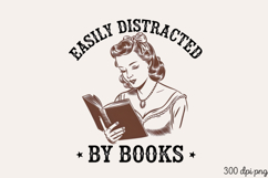 EASILY DISTRACTED BY BOOKS PNG Product Image 1