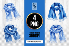 Blue Winter Scarf Clipart Sublimation PNG Product Image 1