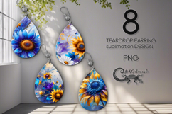 Impressionism sunflowers | Fairy Teardrop earring design Product Image 1