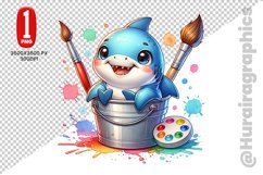 Cute Shark Clipart - PNG File Product Image 1