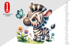 Cute Zebra Clipart - PNG File Product Image 1