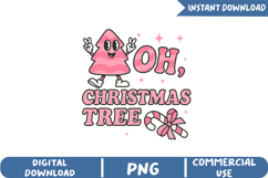 Cute Pink Christmas Tree Sublimation,Chritmas Png Product Image 1