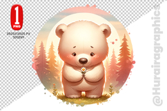 Cute Bear Clipart - PNG File Product Image 1