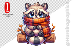 Cute Raccon Clipart - PNG File Product Image 2