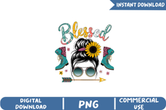 Blessed Momlife Sublimation, Retro Mama Png Product Image 1
