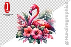 Cute Flamingo Clipart - PNG File Product Image 1
