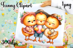 Spring animal clipart|Cute chicken easter animals clipart Product Image 1