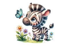 Cute Zebra Clipart - PNG File Product Image 2
