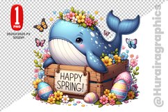 Cute Whale Clipart - PNG File Product Image 1