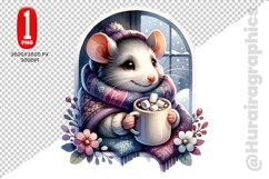 Cute Rat Clipart - PNG File Product Image 1