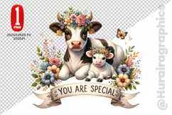 You Are Special Cute Cow Clipart - PNG File Product Image 1