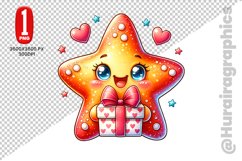 Cute Star Fish Clipart - PNG File Product Image 1