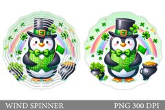 St Patrick Penguin Wind Spinner. St Patrick Wind Spinner Product Image 1