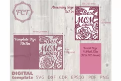 Mother's Day Card SVG| Best Mom Ever Roses Cricut Laser cut Product Image 3