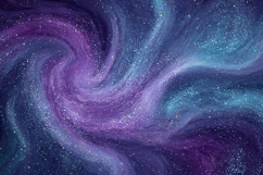 Purple &amp; blue galaxy swirling clouds of stars &amp; gas in space Product Image 1