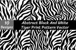 Abstract Black And White Tiger Print Patterns Product Image 1