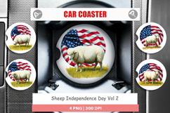 Car Coaster Sheep 4th of July Product Image 1