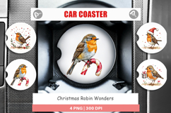 Christmas Robin Wonders Car Coaster Product Image 1