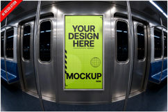 Advertisement Board Subway Car Mocku Product Image 1