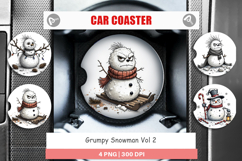 Car Coaster Grumpy Snowman Product Image 1