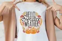 Hello Sweater Weather SVG, Cozy Season SVG, Sweater Season. Product Image 2
