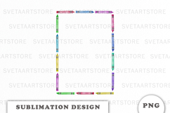 Watercolor Colorful Crayons Frame png Product Image 1