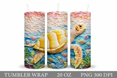 Turtle Tumbler Design. 3D Turtle Tumbler Wrap Sublimation Product Image 1