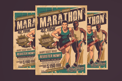 Marathon Run Event Vintage Flyer Product Image 1